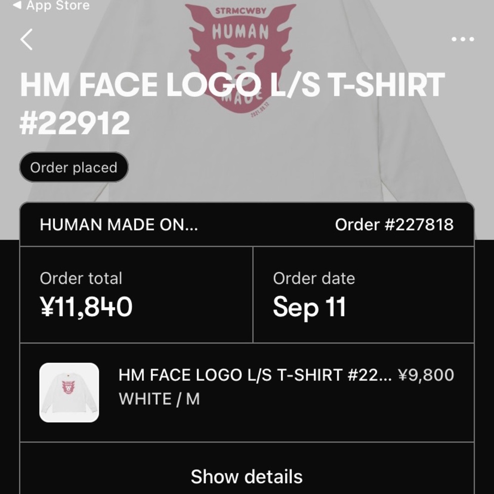 HUMAN MADE FACE LOGO /M/ LONG SLEEVE WHITE